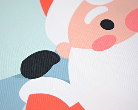 Colori brillanti ed in alta definizione per la tua sacca di Babbo Natale