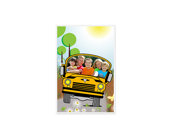 Biglietto auguri per bambini con grafica School Bus