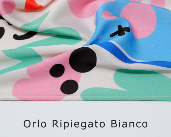 Seta con orlo ripiegato bianco