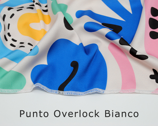 Seta con punto overlock bianco