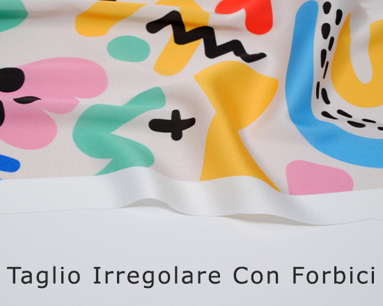 Seta con taglio irregolare con forbici