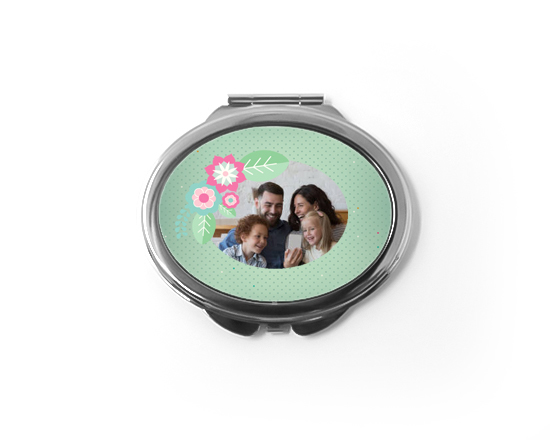 Specchietto Ovale da Borsetta Shabby verde