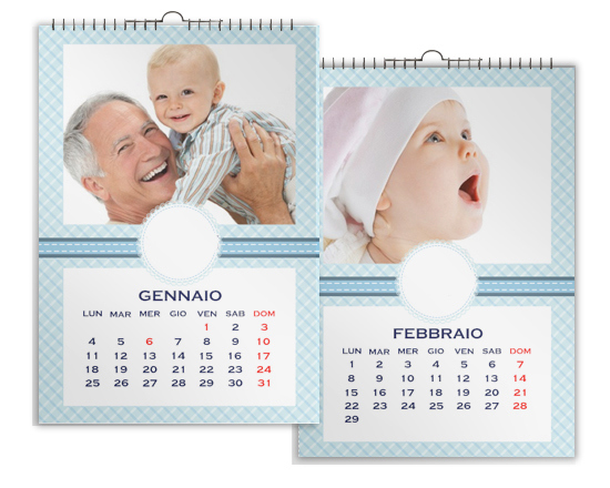 calendario mensile a4 con grafica celeste