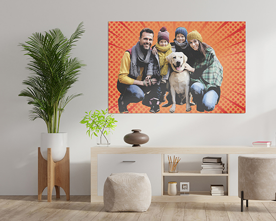 Pop-art-cartoon-foto-famiglia-1-riquadro