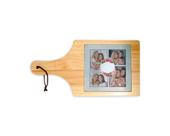 Tagliere in legno Pois neri con rose