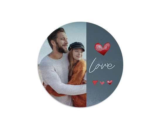 Tagliere rotondo in vetro Grey Love