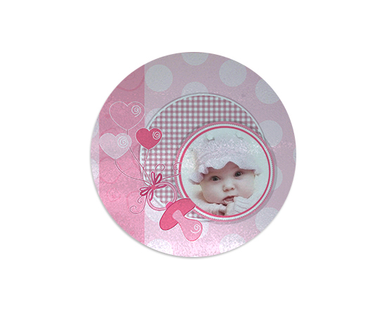 Tagliere rotondo in vetro Pink baby