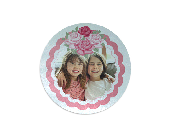 Tagliere rotondo vetro Cornice fiorata