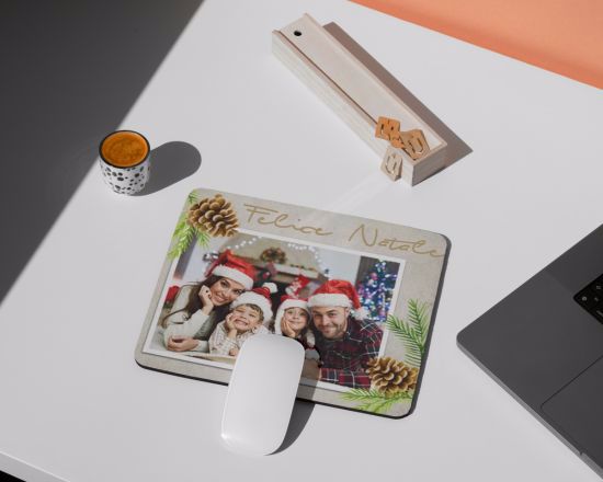 mousepad personalizzato con foto e grafiche per natale