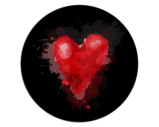 Tappetino mouse tondo Black love