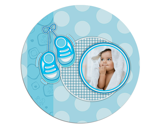 Tappetino mouse tondo Blue baby