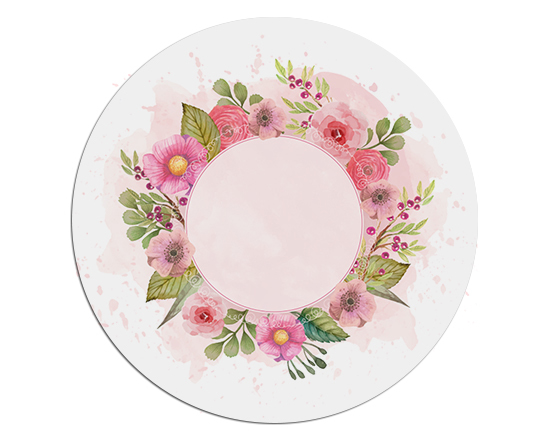 Tappetino mouse tondo Circle flowers