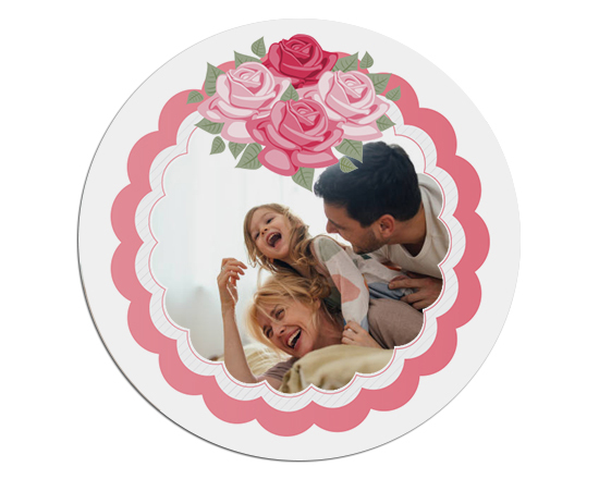 Tappetino mouse tondo Cornice di rose