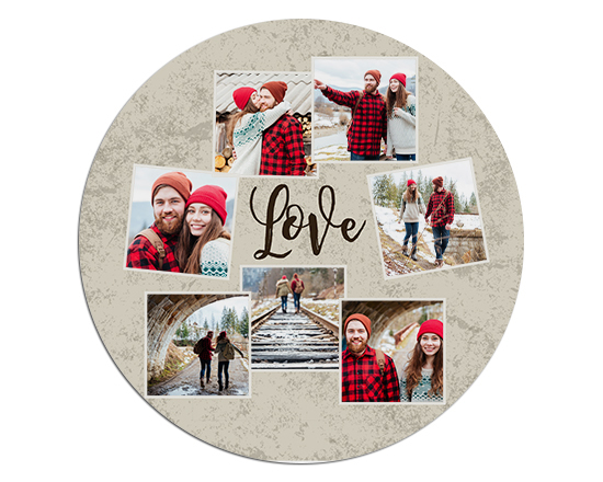 Tappetino mouse tondo Crazy collage