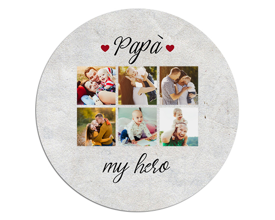 Tappetino mouse tondo Dad hero