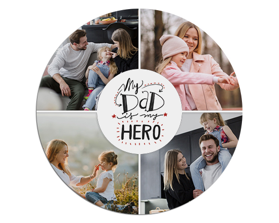 Tappetino mouse tondo Dad is my hero