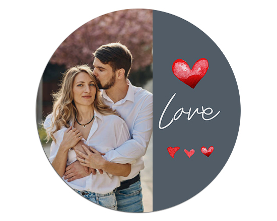 Tappetino mouse tondo Grey love