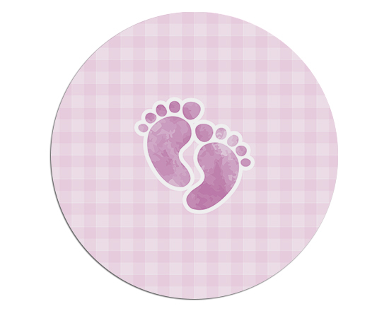 Tappetino mouse tondo Impronte rosa