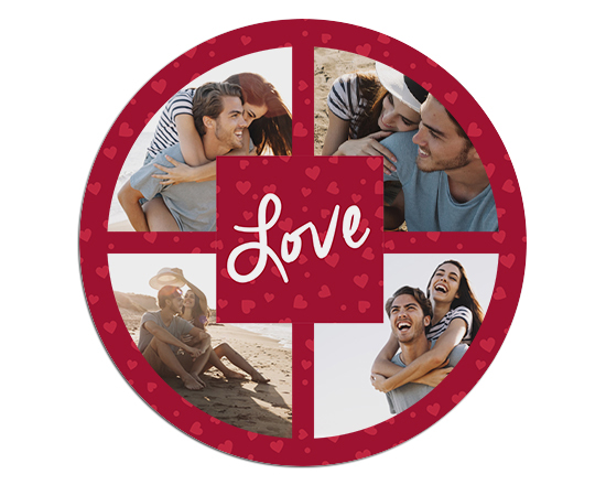 Tappetino mouse tondo Love for collage