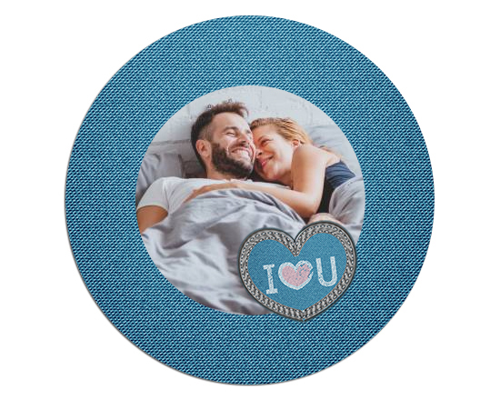 Tappetino mouse tondo Love jeans