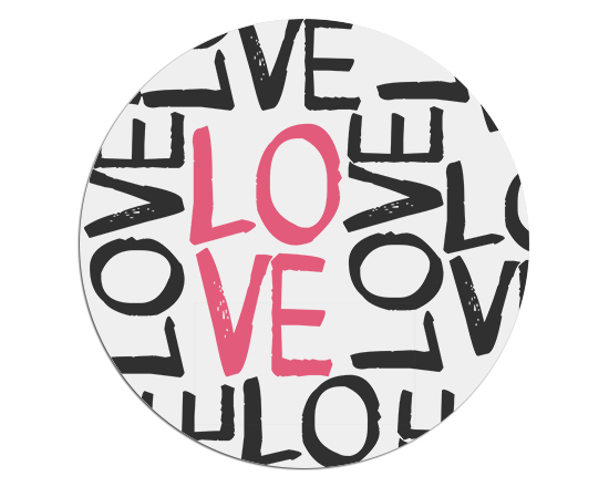Tappetino mouse tondo Love words