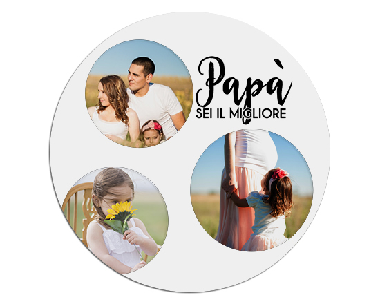 Tappetino mouse tondo Papà il migliore