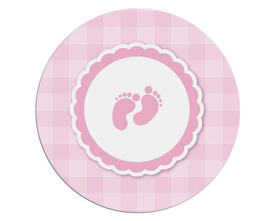 Tappetino mouse tondo Piedini rosa