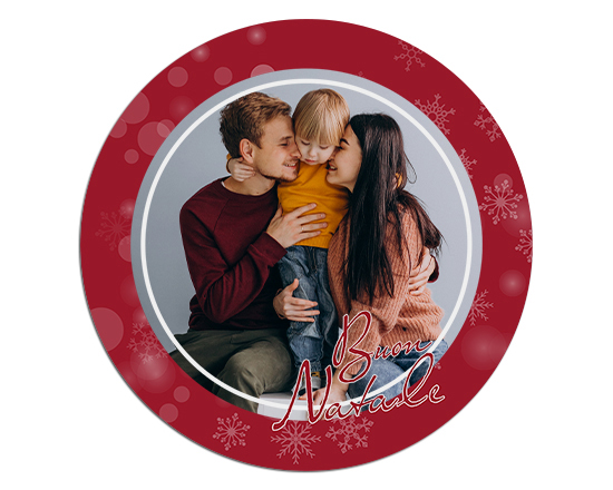 Tappetino mouse tondo Red Christmas