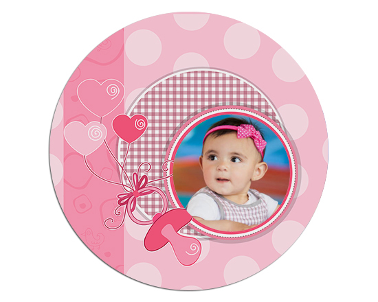 Tappetino mouse tondo Rosa baby