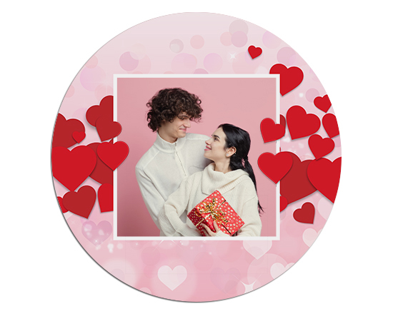 Tappetino mouse tondo Storm of hearts