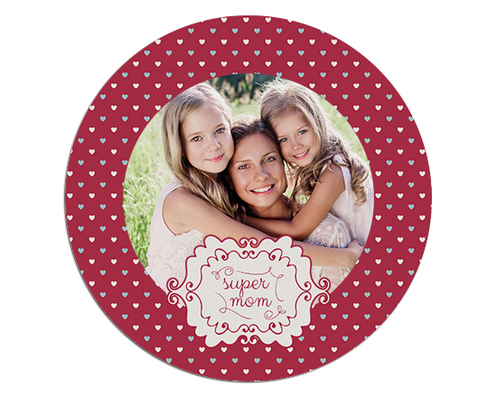 Mousepad rotondo con grafica con cuori