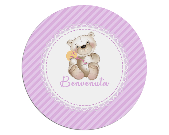 Tappetino mouse tondo Welcome baby