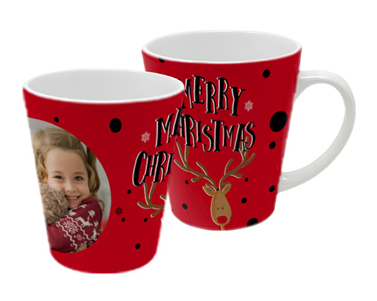 Tazza da colazione personalizzata con  grafica natalizia e foto