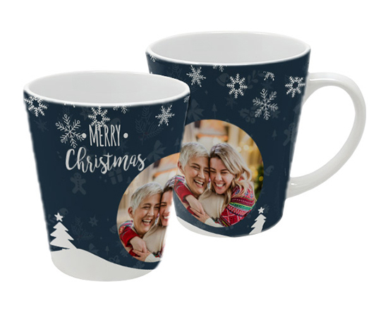 Tazza colazione personalizzata con foto e grafica natalizia