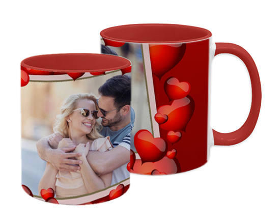 Tazza Panoramica Cornice di cuori