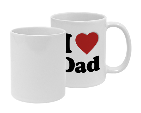 Tazza panoramica con grafica I Love dad