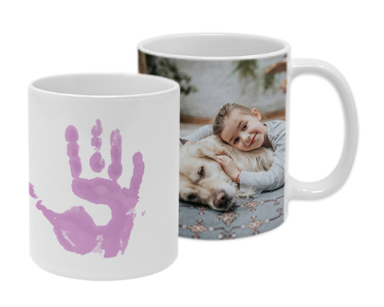 Tazza panoramica con impronta rosa