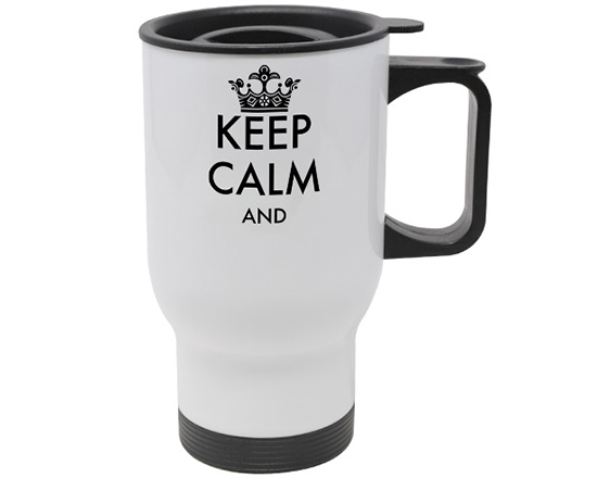 La tazza termica con la grafica keep calm