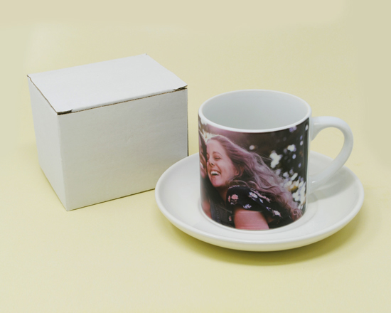 Tazzine da caffè personalizzate con foto pop art e piattino incluso