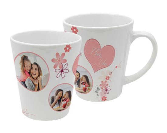 Tazza colazione con foto e grafica love mamma