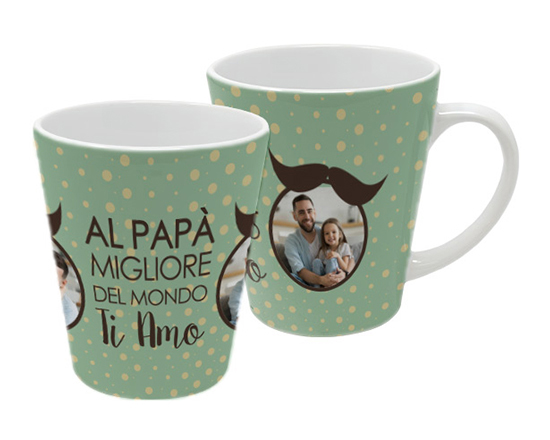 Tazza colazione personalizzata con foto e grafica per papà