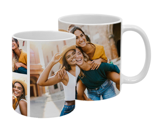 tazza con 5 riquadri collage