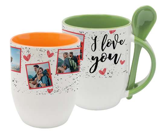 Tazza con Cucchiaino I love you collage