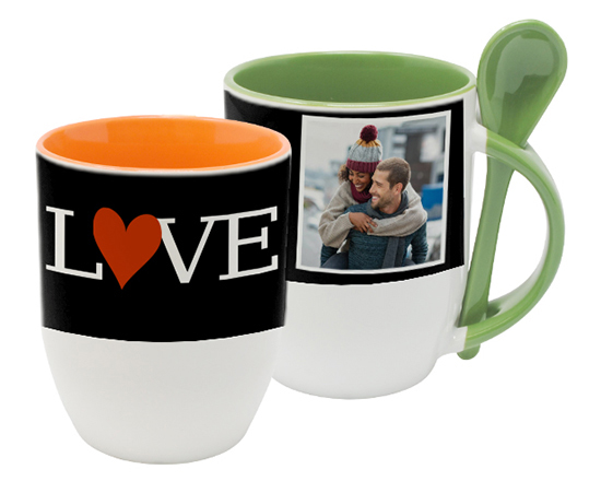 Tazza con Cucchiaino grafica love