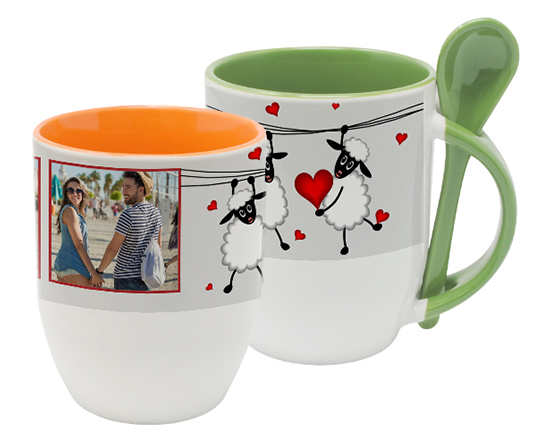 Tazza con Cucchiaino e grafica Sweet sheep