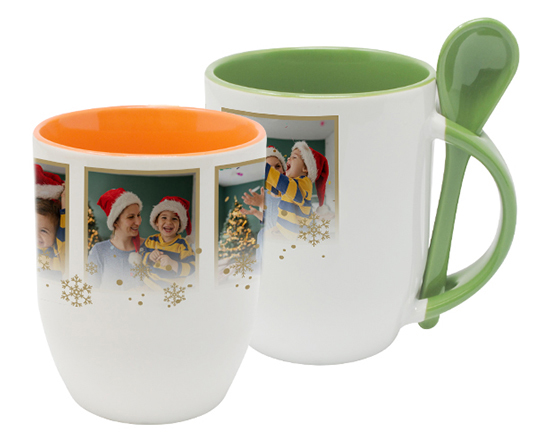 Tazza con Cucchiaino White Christmas