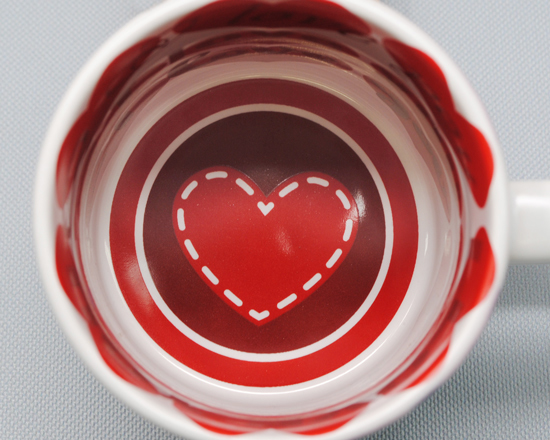 tazza per occasione san valentino, stampata all'interno