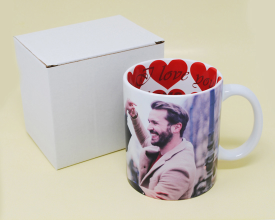 Tazza cuore con scatola bianca