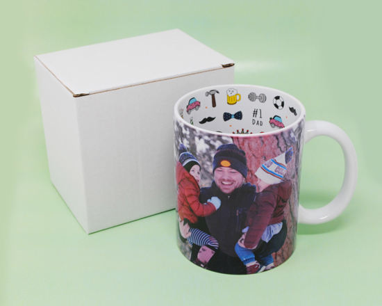 tazza personalizzata per papà con scatolina bianca