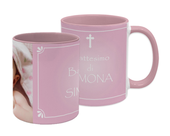Tazza panoramica personalizzata con nome come regalo per battesimo
